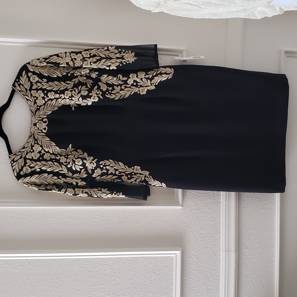 ANTONIO MELANI BLACK AND GOLD DRESS